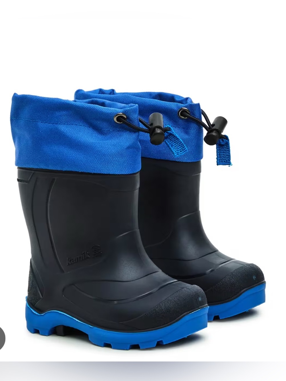 Kamik Snobuster Kids Waterproof Snow Boots Black Blue Size 12